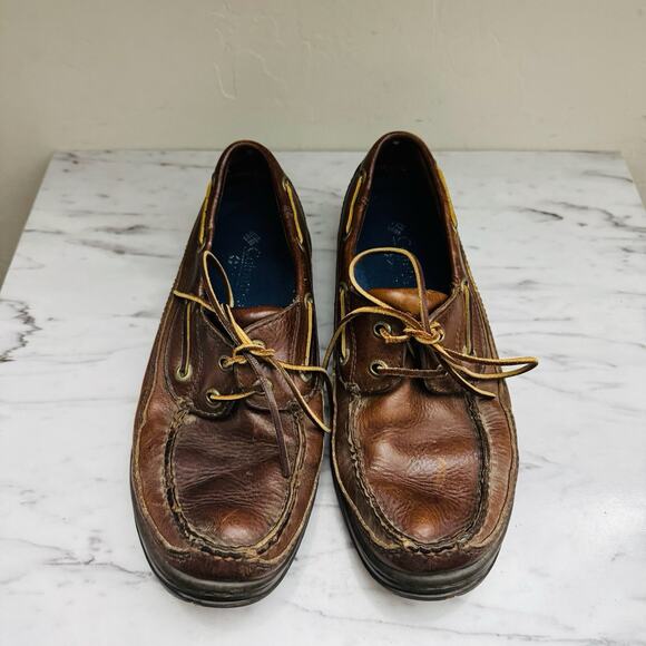 Columbia Baratti Bay Brown Leather Boat Shoe Men’s Size 9.5 - Picture 3 of 9
